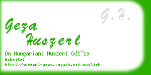 geza huszerl business card